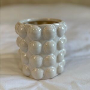 Ceramic Cup Organizer – Makeup Brush Holder, Desk Organizer, Bathroom - White